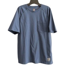 Rugged Elements L Large Tee Shirt Mens Blue Short Sleeve 1 Breast Pocket - £8.26 GBP