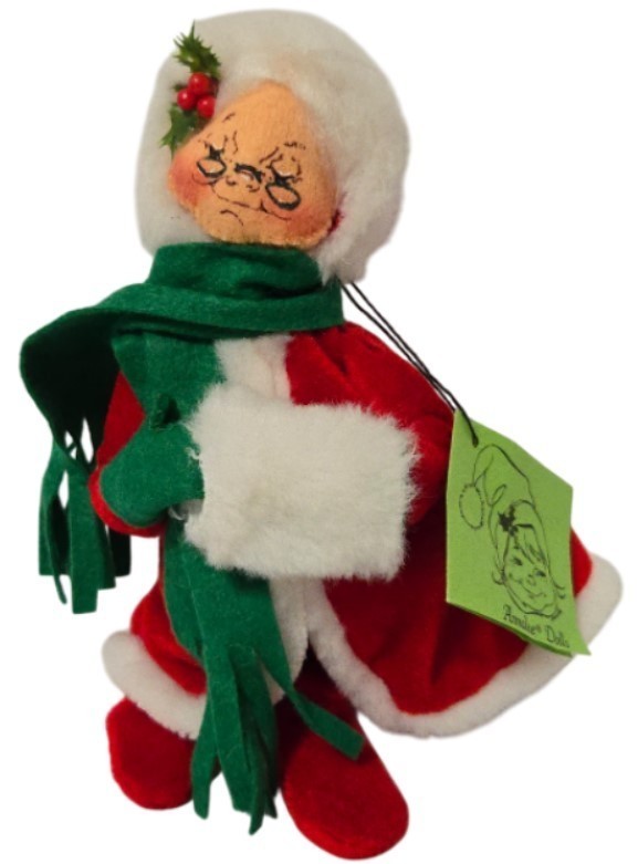 Annalee Mobilitee Dolls 1963 Vintage Mrs Claus Eyes Closed with  Muff - NWT Item image 9