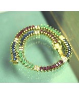 Gold Plated 925 Silver 9.8Ct marquise Cut Simulated  Ruby  Women&#39;s Bracelet - $227.63