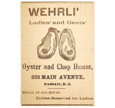 1895 Wehrli&#39;s Restaurant Victorian Advertisement Oyster Chop House Passa... - $19.99