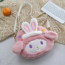 Kawai Sanrio Melody  Girl Cute Pink Plush Toy Backpack Girl Slung Plush  Pink    - $122.42