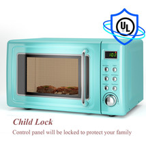 0.7Cu.ft 700W Retro Countertop Microwave Oven LED Display Glass Turntable Green - £136.60 GBP