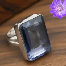 Anniversary Gift For Her Natural Iolite Cluster Ring Size  925 Silver - £7.39 GBP