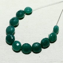 23.70cts Natural Green Onyx Beads Loose Gemstone 11pcs Size 5x6mm To 7x8mm - £9.49 GBP