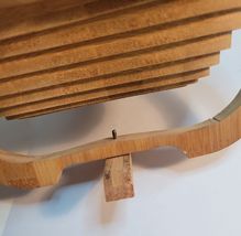 Wood Fruit Basket & Folding Collapsible Trivet Pear Shaped image 3