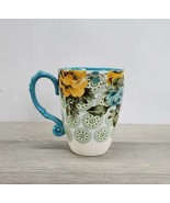 The Pioneer Woman Rose Shadow / Linen &amp; Teal 24 oz Jumbo Latte Mug Coffe... - £9.53 GBP