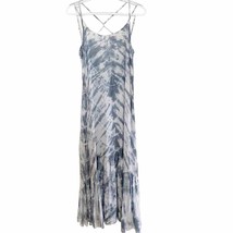 Elan Blue White Tie Dye Criss Cross Strappy Back Maxi Dress XS/S - £36.49 GBP