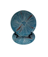 Ikea Bullra Round Salad Lunch Plate Set of 2 Turquoise Red White Floral ... - $203.50 MXN