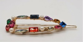 Multi color rhinestone &amp; faux pearl barrette - $9.99