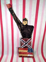 Vintage Georgia Folk Artist R.A. Miller Tin Statue of Liberty with Flags Signed! - £148.36 GBP