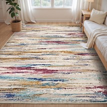 Tchdio 5X7 Area Rugs For Living Room, Colorful Modern Abstract Area, Multi Color - £60.30 GBP