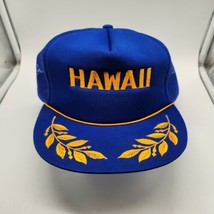 HAWAII BLUE WINGS Vintage 1980s Mesh Trucker Hat Snapback Cap 80s GOLD - £10.91 GBP