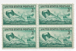 &quot;Coast Guard Landing Craft&quot; 3 CENT 1945  BLOCK OF 4 - $11.30