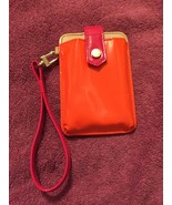Steve Madden Orange Fuchsia Tan PVC Wristlet ID Money Holder Wallet Phon... - €14,12 EUR