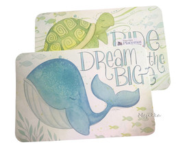 CounterArt Vinyl Water Wishes Placemats 17x11&quot; Set of 4 Summer Kids Doub... - £25.37 GBP