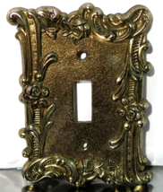 Vintage Charm N Style Brass Rose Scroll Toggle Switch Wall Plate Cover  ... - $15.19