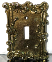 Vintage Charm N Style Brass Rose Scroll Toggle Switch Wall Plate Cover  ... - £12.69 GBP