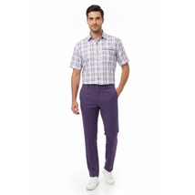 Men 2pc Walking Leisure Suit Short Sleeves DREAMS Checker 282-19 Lavender image 9