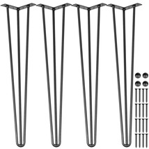 VEVOR Hairpin Table Legs 18" Black Set of 4 Desk Legs 880lbs Capacity, 3... - $19.99