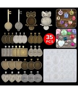 35pcs Resin Casting Epoxy Silicone Mold Set DIY Jewelry Making Kit Penda... - £23.26 GBP