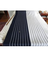 3622.  Navy &amp; White STRIPE Home Decor COTTON or BLEND FABRIC - 43&quot; x 5-1... - £15.75 GBP
