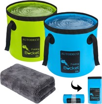 Autodeco 2 Pack Collapsible Bucket 5 Gallon Container Folding Water Bucket - £27.12 GBP