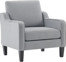 Vingli Mid Century Modern Accent Chair,Light Grey Fabric Chairs, Waiting Room - £147.38 GBP