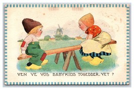 Dutch Comic See Saw Teeter Totter Kids Together Yet? DB Postcard R26 - £3.83 GBP