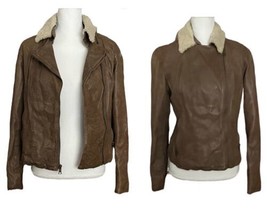 Banana Republic Women’s Leather Jacket w/Removable Shearling Collar Size M - £62.29 GBP