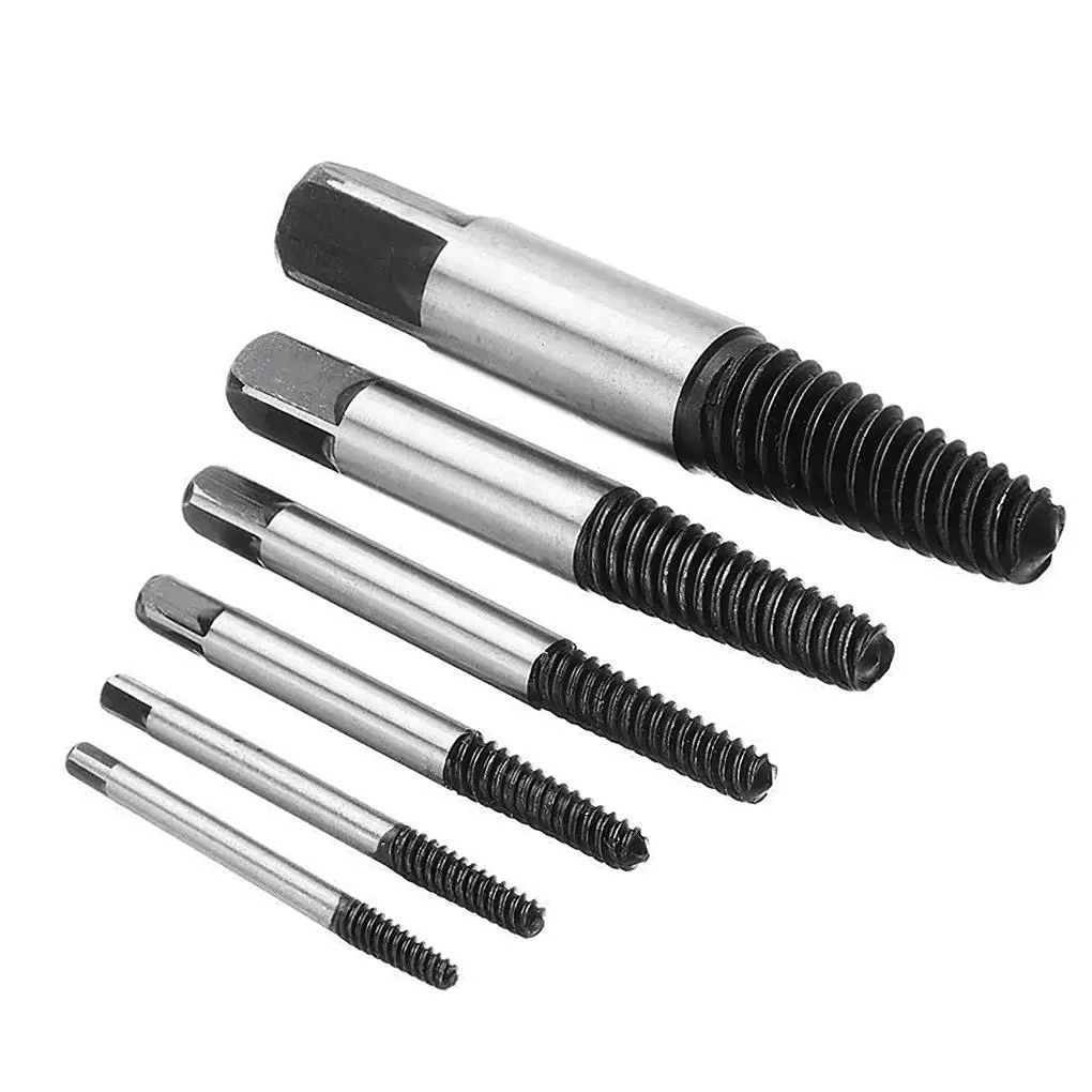 6pcs Screw Extractor 3-25mm  Steel with Reverse Thread Storage Case Pipe Valve T - £166.35 GBP