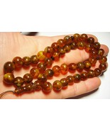 Islamic 45 Prayer beads Natural Baltic Amber Rosary  Misbaha pressed B735 - £126.24 GBP