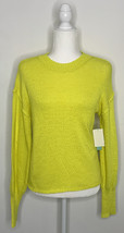 Abound NWT Women’s L Drop Shoulder Knit Sweater Yellow Crew Neck Rib Tri... - £10.76 GBP