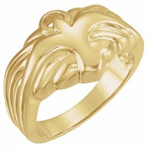 14K Yellow Gold Men&#39;s Holy Spirit Dove Ring - £781.41 GBP