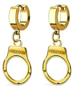 iJewelry2 Dangle Handcuff Huggie Hoop Stainless Steel Unisex Earrings - £15.72 GBP