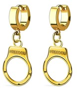 iJewelry2 Dangle Handcuff Huggie Hoop Stainless Steel Unisex Earrings - $380.59 MXN