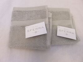 2 Sferra Bello Grey Washcloths Facecloths NWT - $28.75