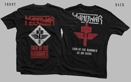 MANOWAR- Sign of The Hammer, Black T-shirt Short Sleeve (sizes:S to 5XL) - £13.58 GBP