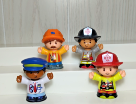 Fisher Price Little People lot AA pilot Construction worker firefighters - $10.39