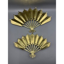 Vtg Brass Wall Decor Fan Set Hollywood Regency Home Accent - $334.49 MXN