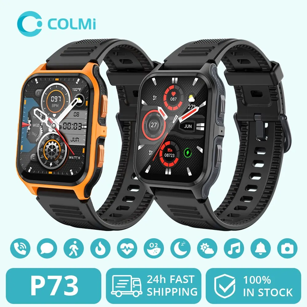 COLMI P73 1.9&quot; Outdoor Military Smart Watch Men Bluetooth Call Smartwatc... - £18.41 GBP+