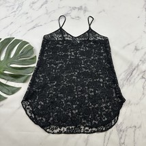 Alexandra Nicole Vintage 90s Sheer Lace Negligee Nightie Size M Black Slip - $24.74