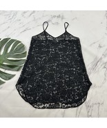Alexandra Nicole Vintage 90s Sheer Lace Negligee Nightie Size M Black Slip - $33.83 CAD