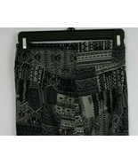 New LuLaRoe One Size Leggings Black With Tan Geometric Designs - $21.50 CAD