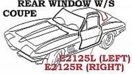 1963 Corvette Weatherstrip Rear Window Coupe USA Left - $97.96