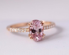 Natürlich 5 Karat Ovalschliff Pink Saphir Ring 14K Roségold Hochzeit für Damen - £958.81 GBP