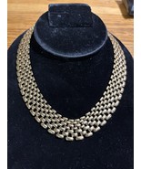 Vtg Choker Necklace Panther Chain Classy Gold Plate Fashion Jewelry  - $731.51 MXN