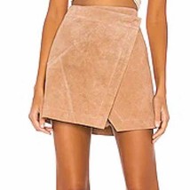NWT Blank NYC Almond Wrap Leather Suede Skirt in Herb Green Size 28 - $46.45