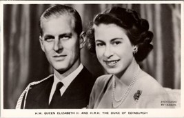 UK H.M. Queen Elizabeth II and The Duke of Edinburgh Photo by Baron Postcard Z6 - £12.00 GBP