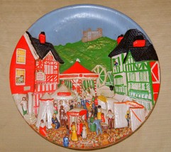 Interesting vintage aluminum plate style wall hanging titled &quot;May Fair&quot; - £39.96 GBP