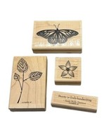 Lot of 4 Stampin-up! God&#39;s Beauty Wood Rubber Stamps Nature Butterflies ... - $12.19